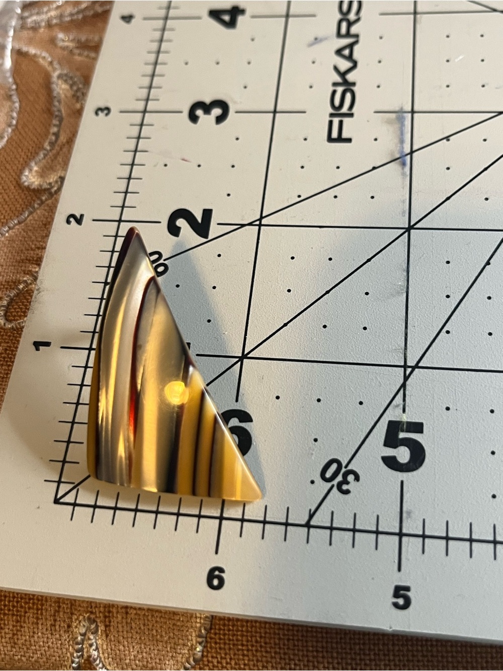 Triangle Acrylic Tortoiseshell-Pattern Earrings - Picture 3 of 4